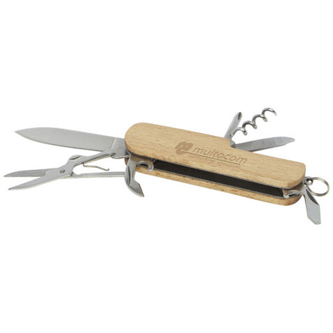 Richard Holztaschenmesser mit 7 Funktionen, natur bedrucken, Art.-Nr. 10451071
