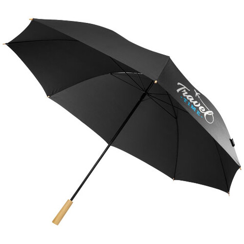 Romee 30&#039;&#039; windbeständiger Golfschirm aus recyceltem PET, schwarz bedrucken, Art.-Nr. 10940990