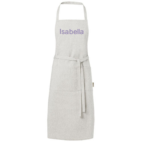 Pheebs 200 g/m² recycelte Schürze, heather grau bedrucken, Art.-Nr. 11313880