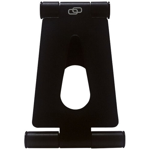 Klappbarer Smartphone Ständer aus Aluminium, schwarz bedrucken, Art.-Nr. 12419390