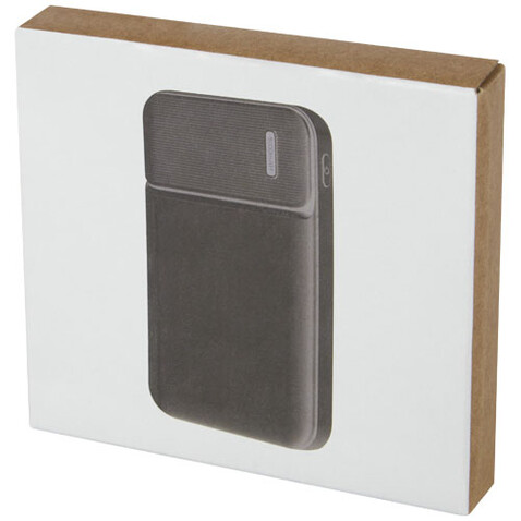Loop 5000 mAh Powerbank aus recyceltem Kunststoff, schwarz bedrucken, Art.-Nr. 12420290