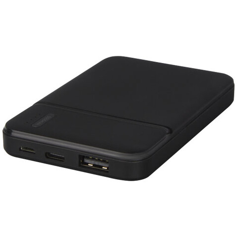 Loop 5000 mAh Powerbank aus recyceltem Kunststoff, schwarz bedrucken, Art.-Nr. 12420290