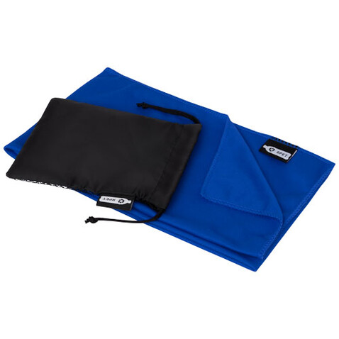 Raquel Sport Kühlhandtuch im Etui aus recyceltem PET Kunststoff 80 x 30 cm, royalblau bedrucken, Art.-Nr. 12500153