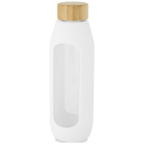 Tidan 600 ml Flasche aus Borosilikatglas mit Silikongriff, weiss bedrucken, Art.-Nr. 10066601