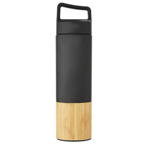 Torne 540 ml Kupfer-Vakuum Isolierflasche mit Bambus Außenwand, schwarz bedrucken, Art.-Nr. 10066990