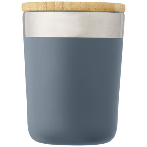 Lagan 330 ml Kupfer-Vakuum Isolierbecher mit Bambusdeckel, eisblau bedrucken, Art.-Nr. 10067050