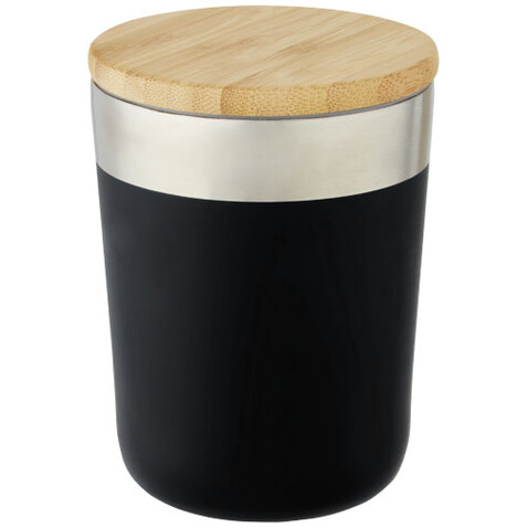 Lagan 330 ml Kupfer-Vakuum Isolierbecher mit Bambusdeckel, schwarz bedrucken, Art.-Nr. 10067090