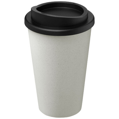 Americano® Eco 350 ml recycelter Becher, weiss, schwarz bedrucken, Art.-Nr. 21042213