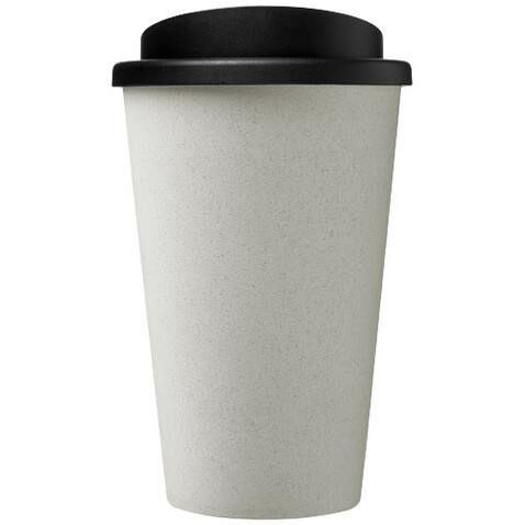 Americano® Eco 350 ml recycelter Becher, weiss, schwarz bedrucken, Art.-Nr. 21042213