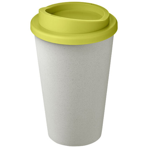 Americano® Eco 350 ml recycelter Becher, weiss, limone bedrucken, Art.-Nr. 21042222