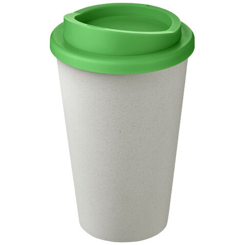 Americano® Eco 350 ml recycelter Becher, weiss, grün bedrucken, Art.-Nr. 21042223