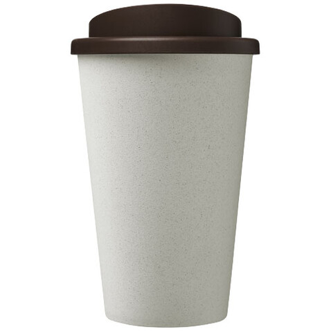 Americano® Eco 350 ml recycelter Becher, weiss, braun bedrucken, Art.-Nr. 21042225