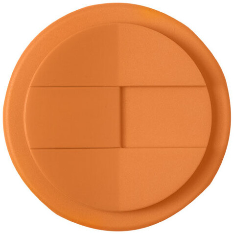 Americano® Eco 350 ml recycelter Becher mit auslaufsicherem Deckel, orange, weiss bedrucken, Art.-Nr. 21042534