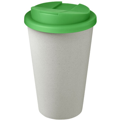 Americano® Eco 350 ml recycelter Becher mit auslaufsicherem Deckel, grün, weiss bedrucken, Art.-Nr. 21042566 Americano® Eco 350 ml recycelter Becher mit auslaufsicherem Deckel, grün, weiss bedrucken, Art.-Nr. 21042566