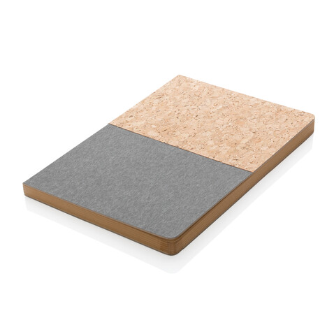 A5 Kork &amp; Kraft Notizbuch schwarz bedrucken, Art.-Nr. P774.331