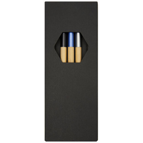 Kerf Bambus-Stiftset 3-teilig, schwarz, natur bedrucken, Art.-Nr. 10777990