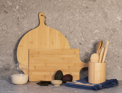 Ukiyo rundes Bambus-Serviertablett braun bedrucken, Art.-Nr. P261.029