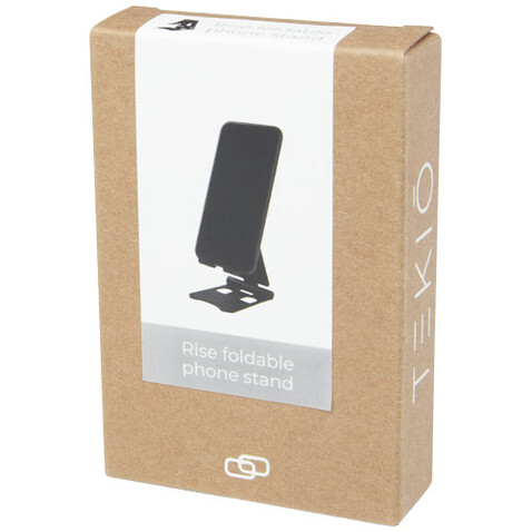 Klappbarer Smartphone Ständer aus Aluminium, schwarz bedrucken, Art.-Nr. 12419390