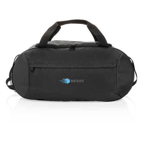 Impact AWARE™ RPET Sporttasche schwarz bedrucken, Art.-Nr. P707.141