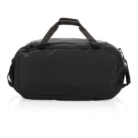 Swiss Peak AWARE™ RPET Sporttasche schwarz bedrucken, Art.-Nr. P707.151