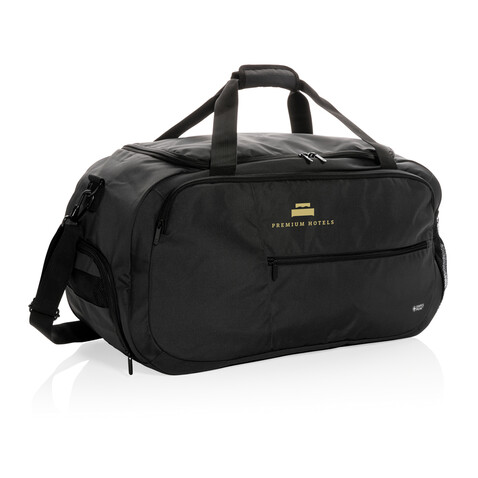 Swiss Peak AWARE™ RPET Sporttasche schwarz bedrucken, Art.-Nr. P707.151