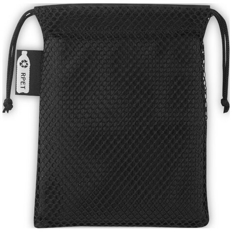 Raquel Sport Kühlhandtuch im Etui aus recyceltem PET Kunststoff 80 x 30 cm, schwarz bedrucken, Art.-Nr. 12500190