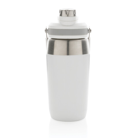 500ml Vakuum StainlessSteel Flasche mit Dual-Deckel-Funktion weiß bedrucken, Art.-Nr. P436.973