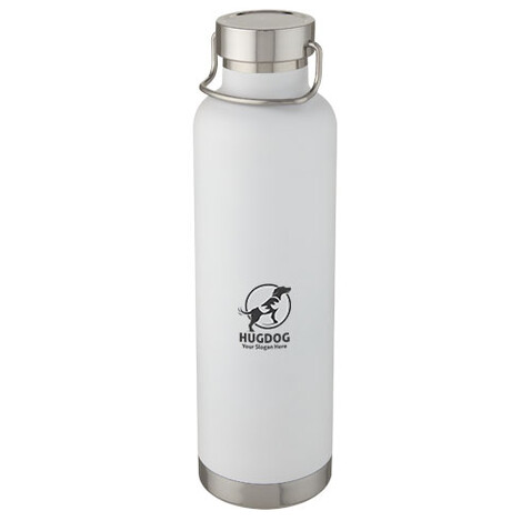 Thor 1 l Kupfer-Vakuum Isoliersportflasche, weiss bedrucken, Art.-Nr. 10067301