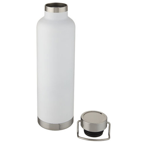 Thor 1 l Kupfer-Vakuum Isoliersportflasche, weiss bedrucken, Art.-Nr. 10067301