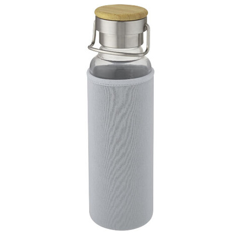 Thor 660 ml Glasflasche mit Neoprenhülle, grau bedrucken, Art.-Nr. 10069682