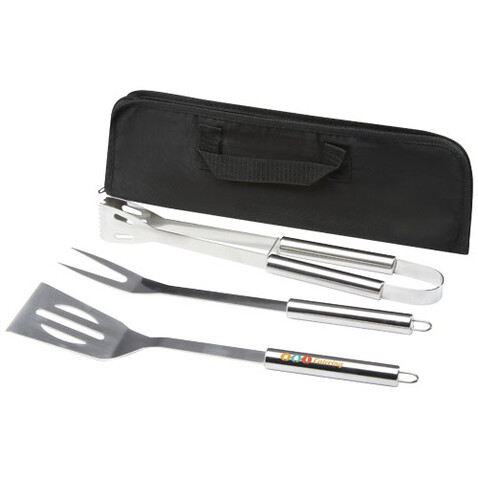 Barcabo 3-teiliges Grillset, silber bedrucken, Art.-Nr. 11326581