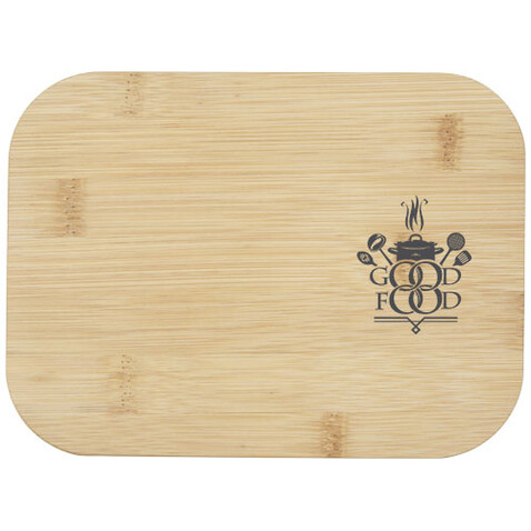 Roby Glas-Brotdose mit Bambusdeckel, natural, transparent klar bedrucken, Art.-Nr. 11327606