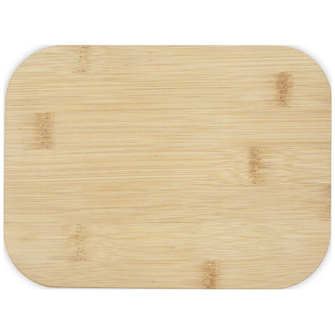 Roby Glas-Brotdose mit Bambusdeckel, natural, transparent klar bedrucken, Art.-Nr. 11327606