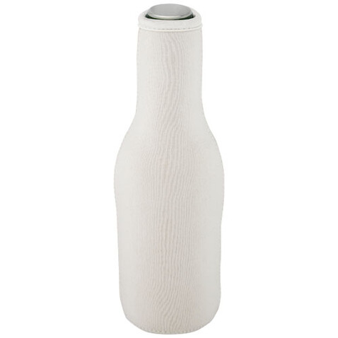 Fris Flaschenmanschette aus recyceltem Neopren, weiss bedrucken, Art.-Nr. 11328701