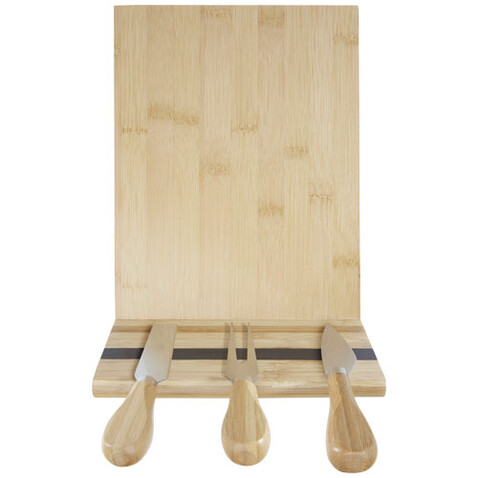 Mancheg Bambus Käseplatte mit Besteck magnetisch, natural bedrucken, Art.-Nr. 11330206