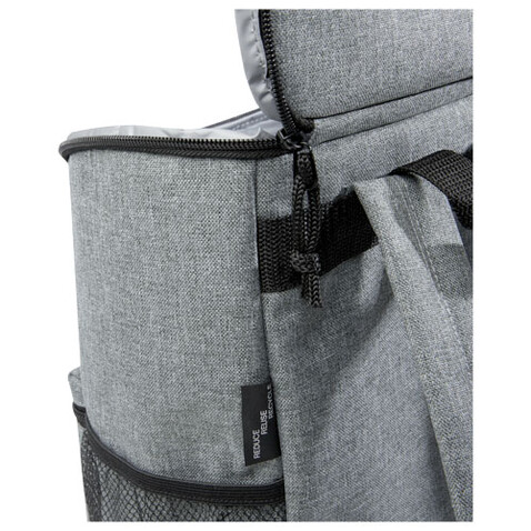 Tundra GRS rPET Kühlrucksack 12L, heather grau bedrucken, Art.-Nr. 12061680