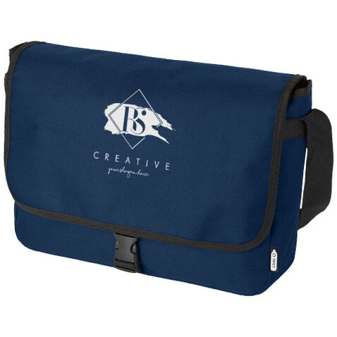 Retrend RPET Schultertasche 6L, navy bedrucken, Art.-Nr. 12062255