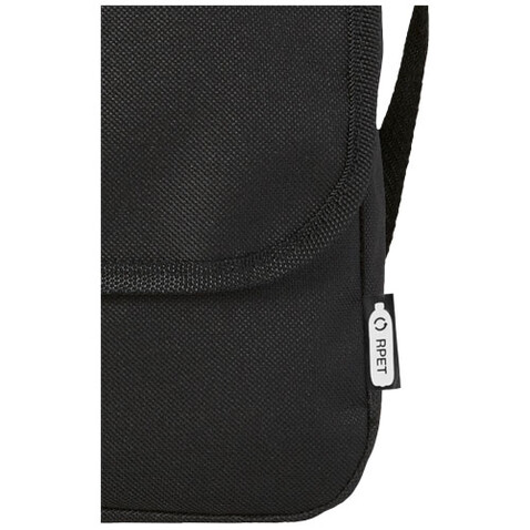 Retrend RPET Schultertasche 6L, schwarz bedrucken, Art.-Nr. 12062290