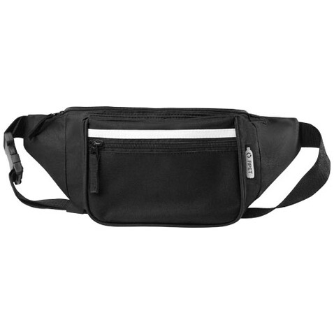Journey GRS RPET Gürteltasche, schwarz bedrucken, Art.-Nr. 12062990