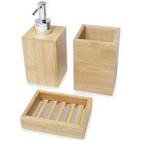 Hedon 3-teiliges Bambus Badezimmer-Set, natural bedrucken, Art.-Nr. 12619506 Hedon 3-teiliges Bambus Badezimmer-Set, natural bedrucken, Art.-Nr. 12619506