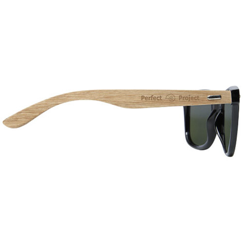 Hiru verspiegelte polarisierte Sonnenbrille aus rPET/Holz in Präsentbox, holz bedrucken, Art.-Nr. 12700271