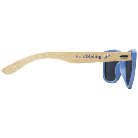 Sun Ray Bambus Sonnenbrille, processblau bedrucken, Art.-Nr. 12700552