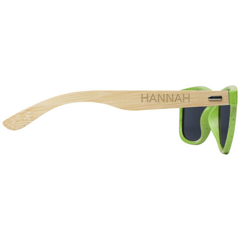 Sun Ray Bambus Sonnenbrille, Lindgrün bedrucken, Art.-Nr. 12700563