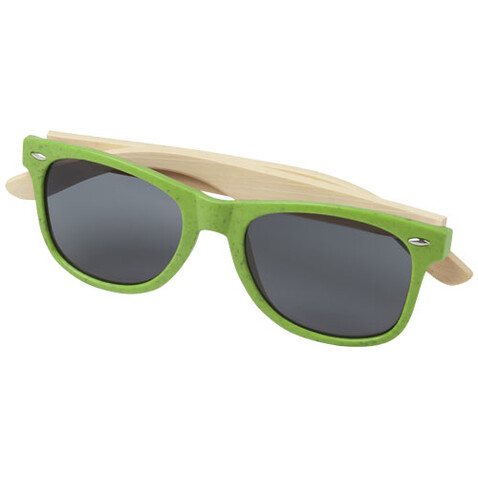 Sun Ray Bambus Sonnenbrille, Lindgrün bedrucken, Art.-Nr. 12700563