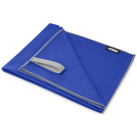 Pieter ultraleichtes und schnell trocknendes Handtuch aus rPET, processblau bedrucken, Art.-Nr. 12701252