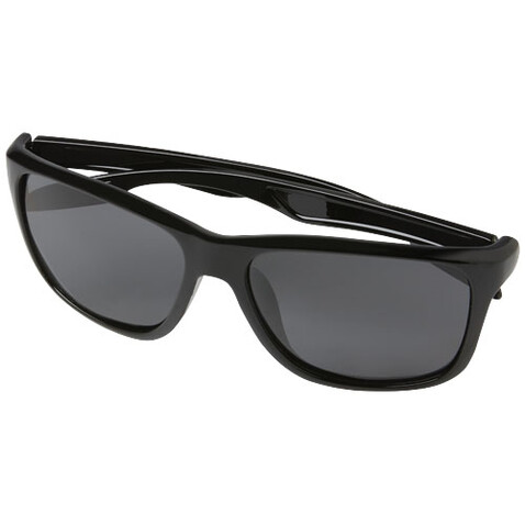 Eiger polarisierte Sonnenbrille mit Etui aus recyceltem Kunststoff, schwarz bedrucken, Art.-Nr. 12702790