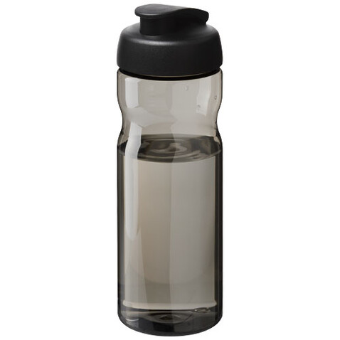 H2O Active® Base Tritan™ 650 ml Sportflasche mit Klappdeckel, kohle, schwarz bedrucken, Art.-Nr. 21043600