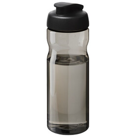 H2O Active® Base Tritan™ 650 ml Sportflasche mit Klappdeckel, kohle, schwarz bedrucken, Art.-Nr. 21043600