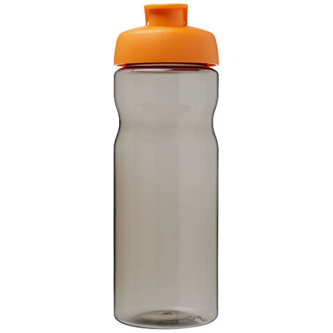 H2O Active® Base Tritan™ 650 ml Sportflasche mit Klappdeckel, kohle, orange bedrucken, Art.-Nr. 21043601