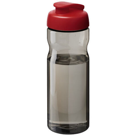H2O Active® Base Tritan™ 650 ml Sportflasche mit Klappdeckel, kohle, rot bedrucken, Art.-Nr. 21043602